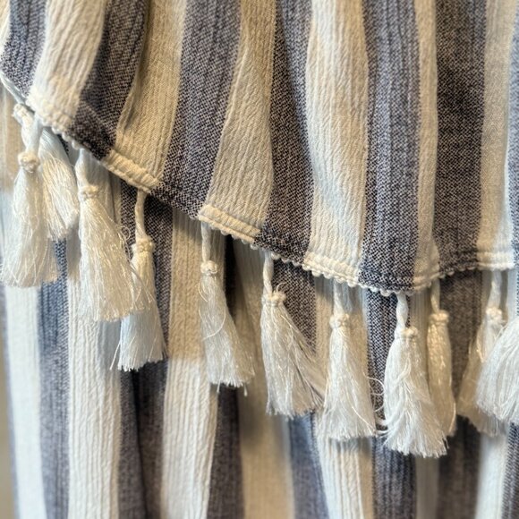 Kori America Striped Off-the-Shoulder Tassel Top - Picture 2 of 4